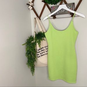FASHION NOVA Lime Body Sculpting Dress M NWT